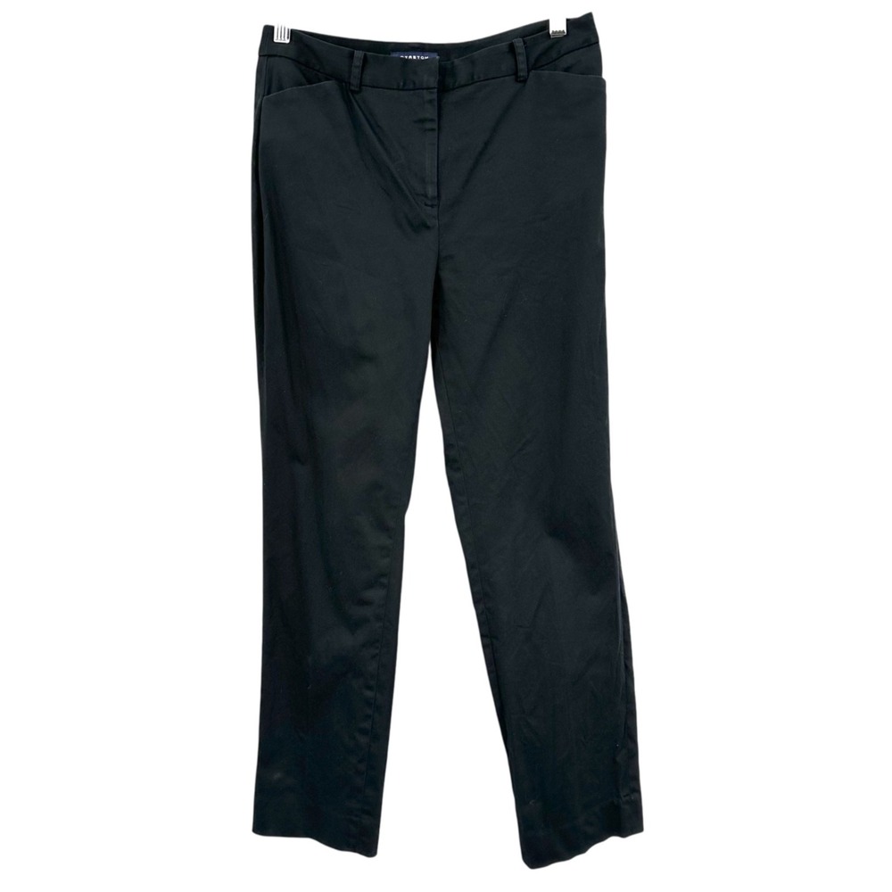 JONES NEW YORK Black Flat Front Straight Leg Stretch Chino Pants Women's 4P - Picture 2 of 10